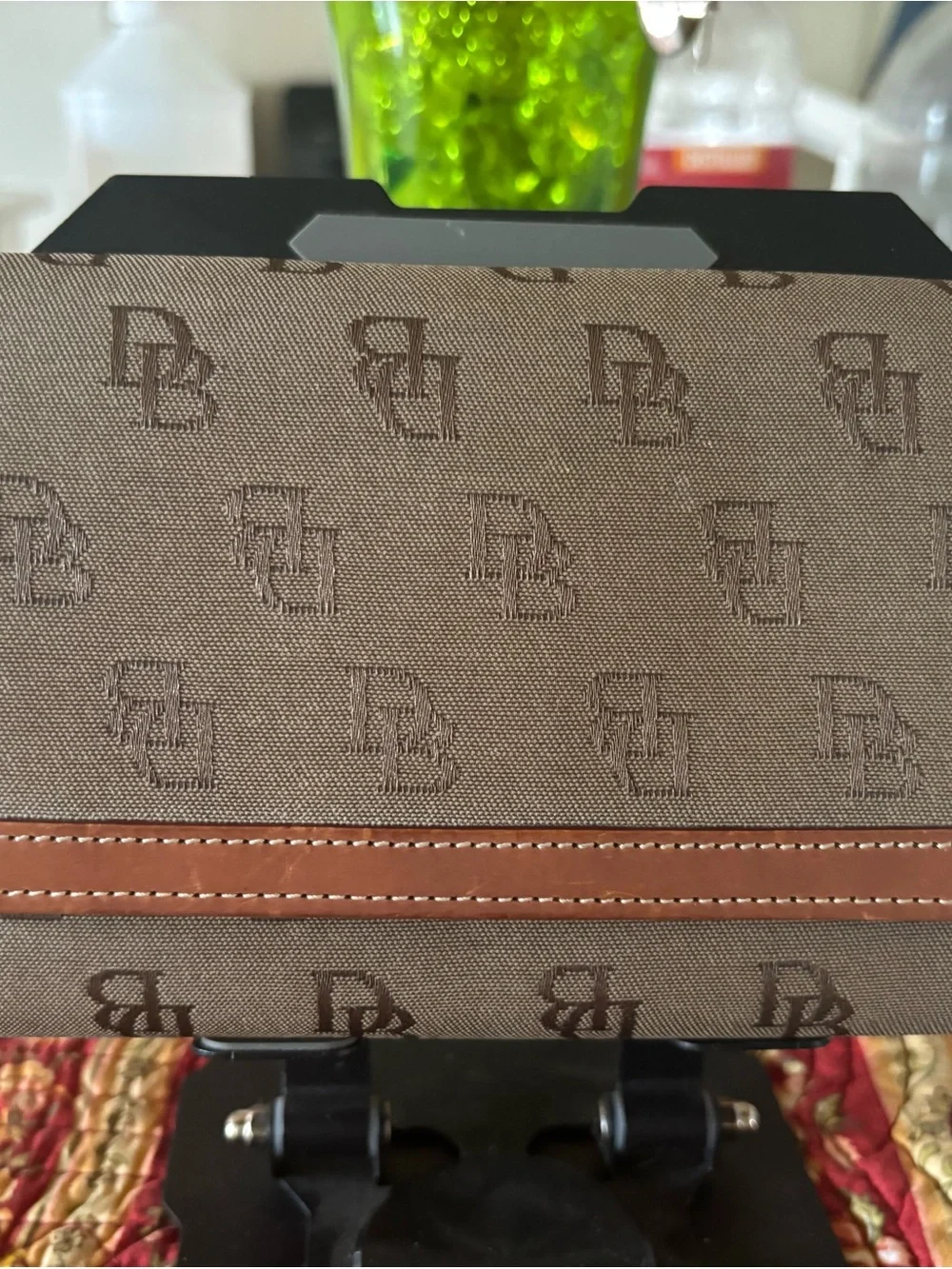 Dooney & Bourke Brown Canvas Wallet with Tan Leather Trim